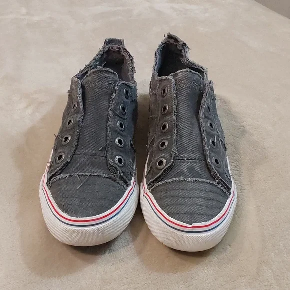 lowfish Malibu Play slip-on sneakers in light grey hipster smoked twill Size 10 - Picture 3 of 12